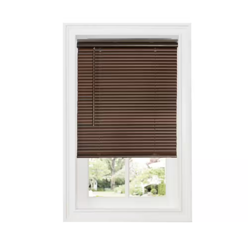 Cordless 1-Inch Room Darkening WINDOW MINI BLINDS Mahogany Brown - Picture 2 of 9