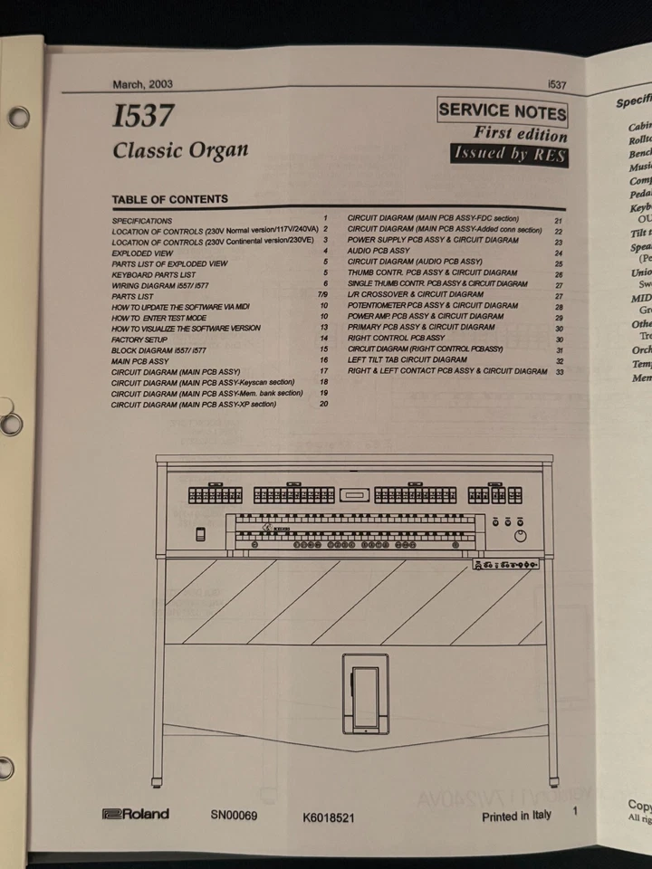 Manual de servicio/instalación Rodgers 578, 558/568, 559/569, I537, I557/C-577/C Foto 4 de 4