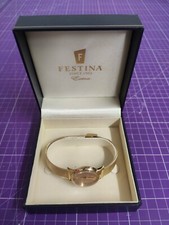 Festina Damen Analog Quarz Uhr mit Edelstahl Armband F20259/2 Gold Farbene