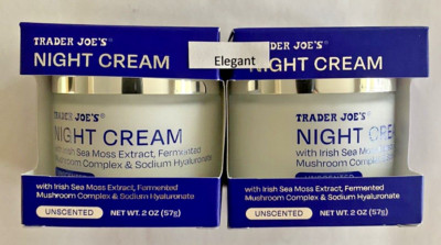 2 X Trader Joe s Night Cream Irish Sea Moss Extract Fermented Mushroom 2OZ Each