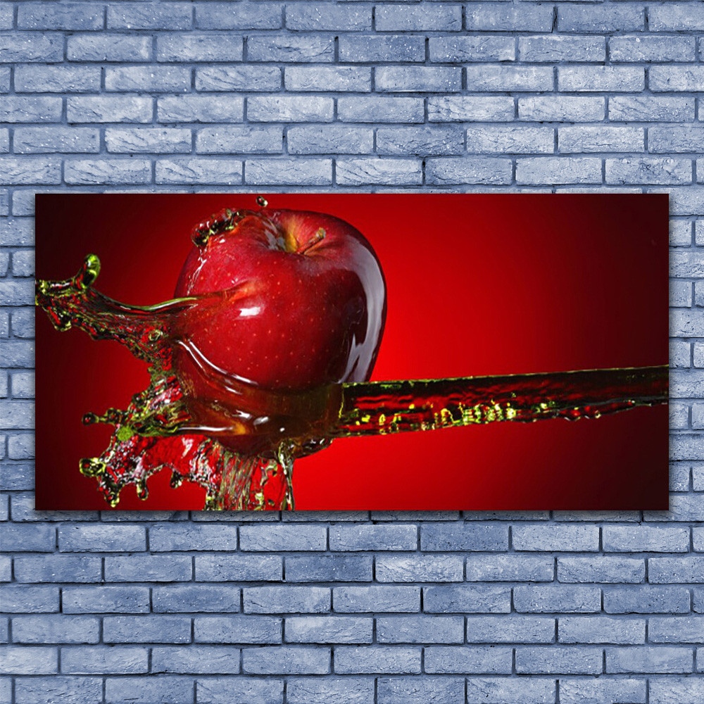 Tableau cuisine acrylique 140x70 cm anti-humidité motif pomme fraîche
