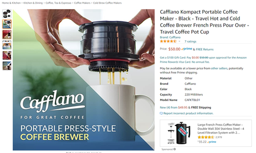 Cafflano Kompact Portable Coffee Maker 