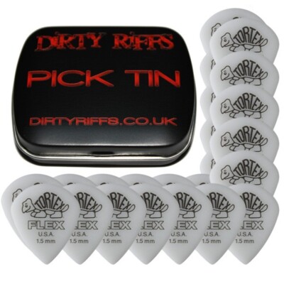 24 x Dunlop Tortex Flex Jazz XL 1,50 mm Gitarren-Plektren Gitarrenplektren in einer Plektrum-Dose