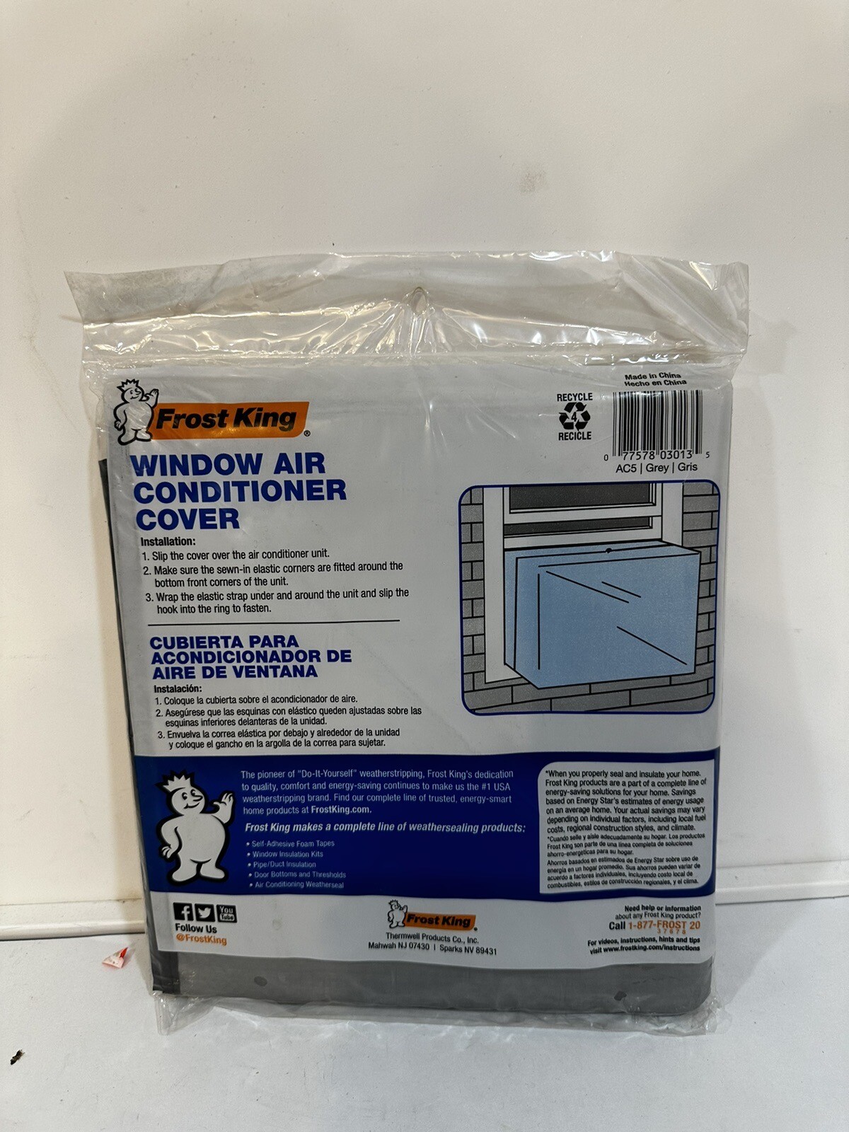 Frost King Outdoor AC Window Air Conditioner Gray HD Cover 28'"x20"x 30