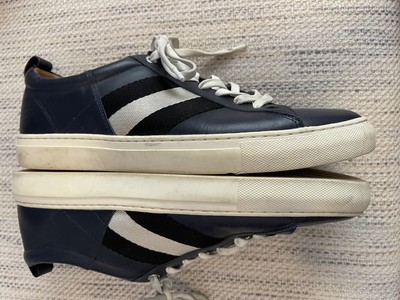 Bally Helvio Navy Blue Leather Sneakers Men display picture 1