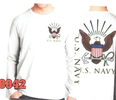 New US NAVY Veteran Eagle Anchor Veteran Long Sleeve XL T-Shirt Squadron Ship