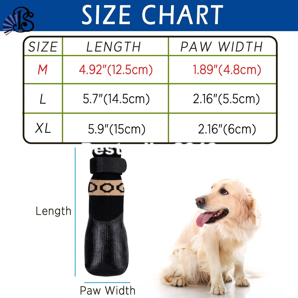 Носки для собак противоскользящие с ремнями контроль тяги водонепроницаемые защита лап 4 шт. - Изображение 4 из 4