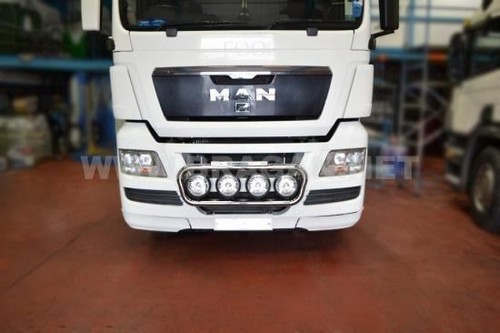 Grill Bar + Spots For MAN TGX Chrome Stainless Steel Lamps Front Light Bar Truck - Picture 9 of 12