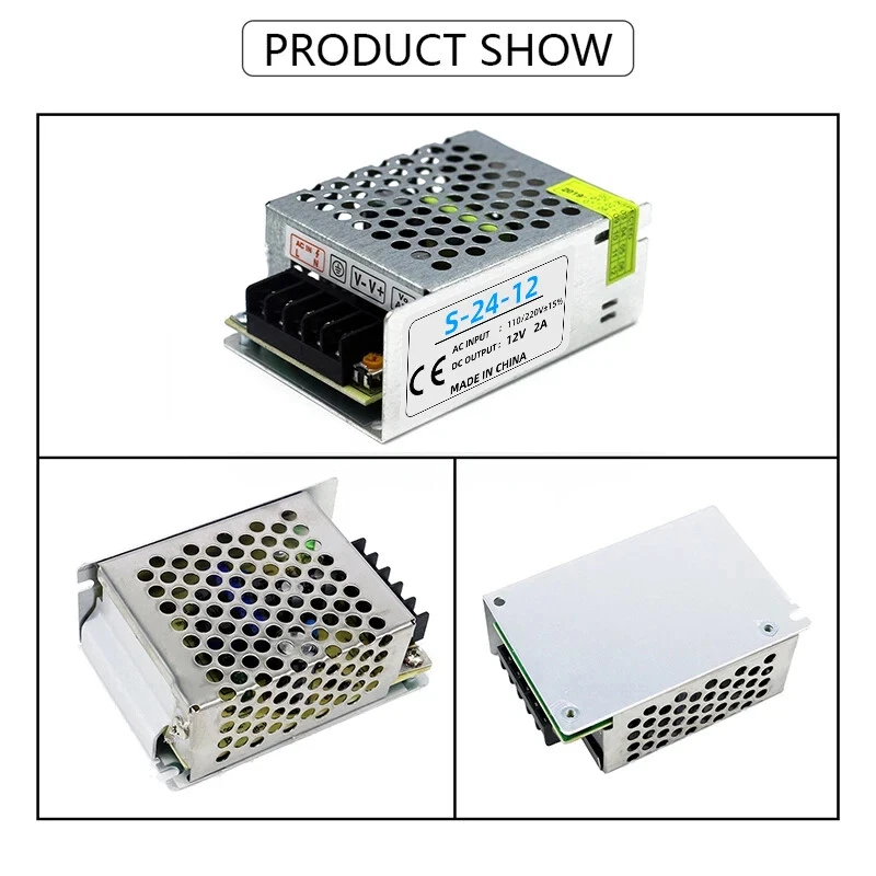 100-240V AC to DC 12V 2A 24W Converter Switch Power LED Light Transformer Drive  - Image 2 of 4