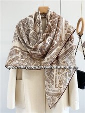 Sallys 70 Cashmere  30 Silk City Horse Print Double Face Wrap Scarf Shawl