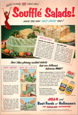 JELL-O and Best Foods or Hellmann's the whole-Egg Mayonaise 1953 Print AD -C62