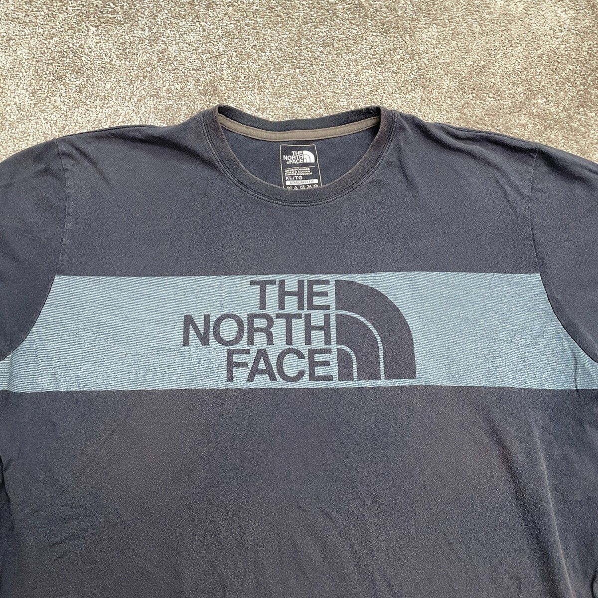 The North Face Graphic Standard Fit T-Shirt Mens XL Blue Crew Neck