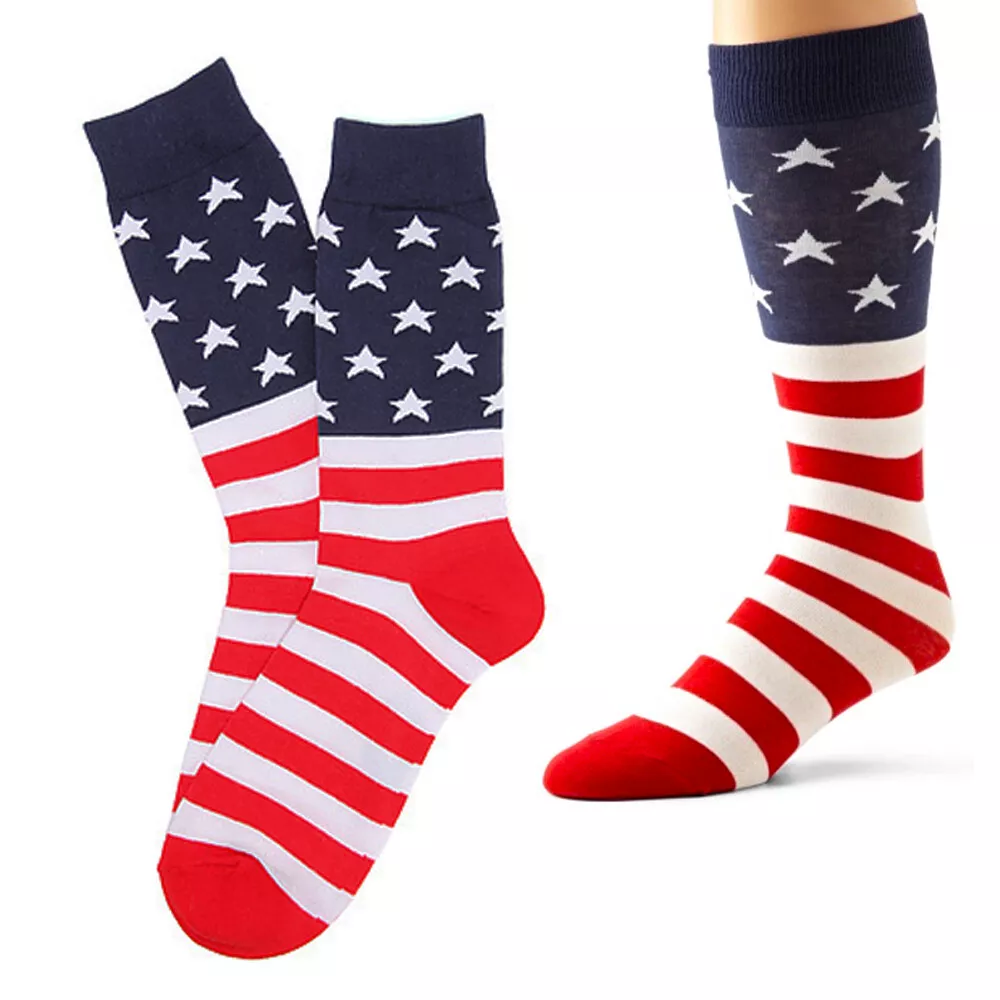 Red white and on sale blue dress socks