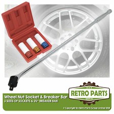 Wheel Nut Bolt Sockets & Power Bar For AC Deep Stud Set 17-19-21mm