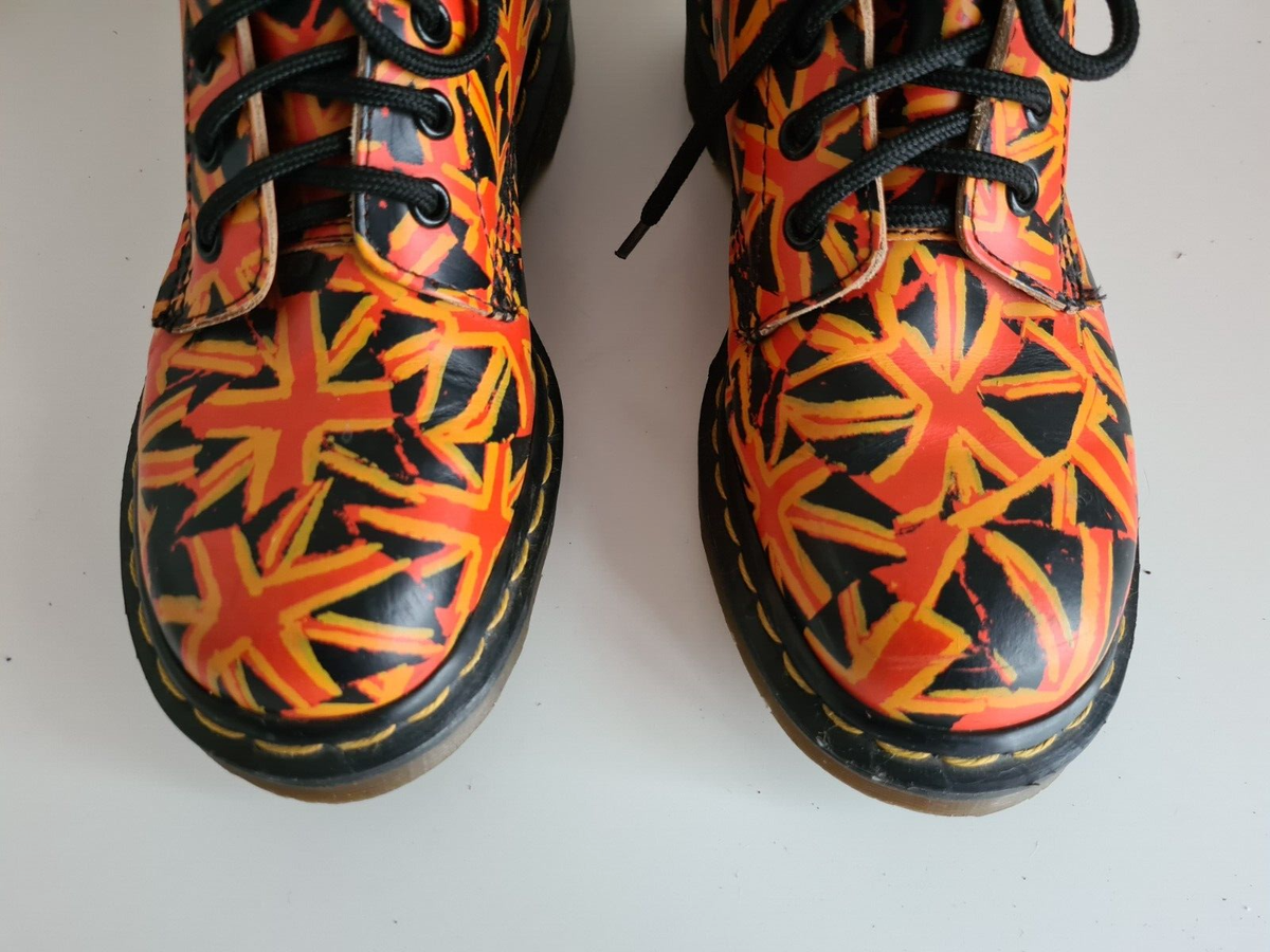 Dr Doc Martens 1460 Union Jack flag vintage england boots 8 eye