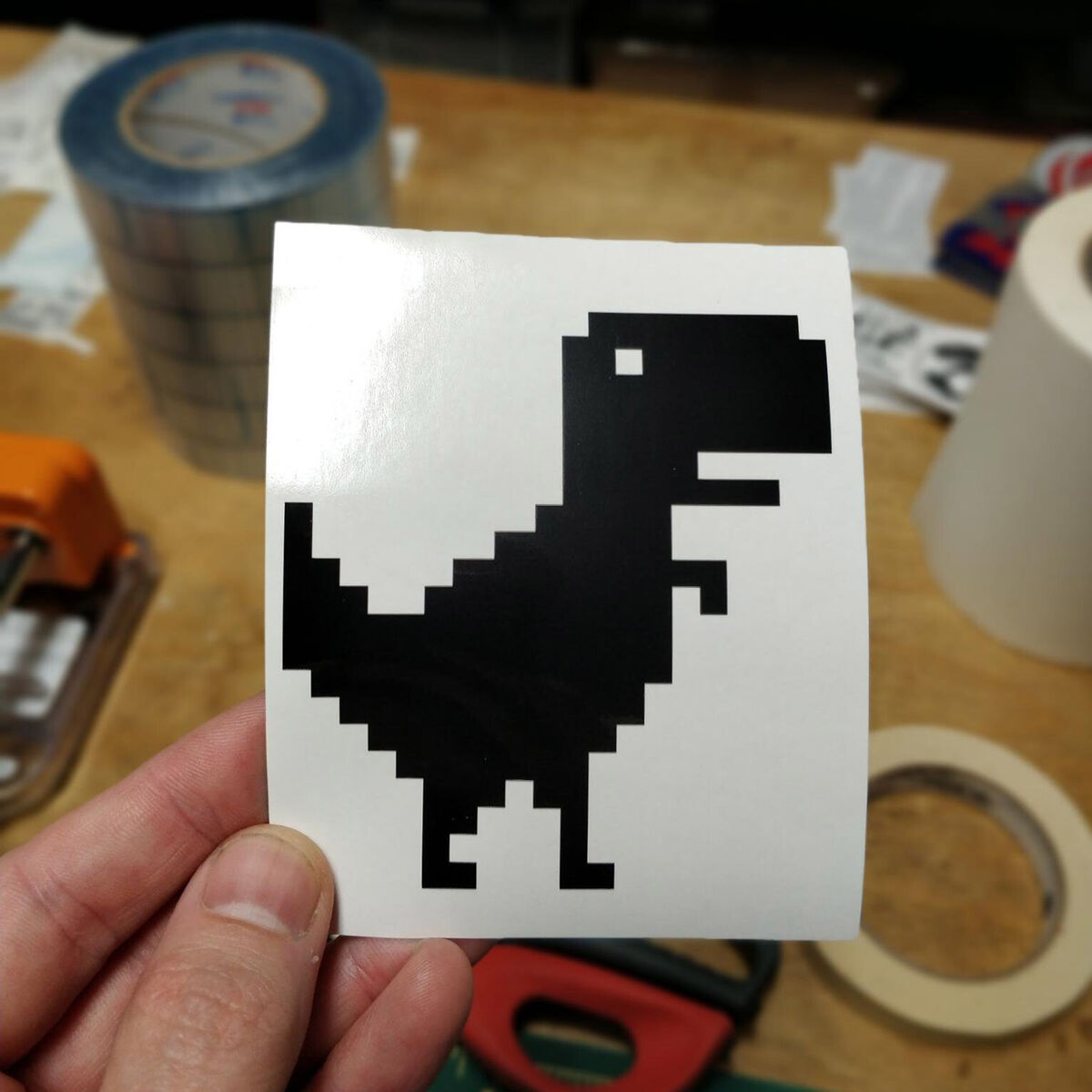 Chrome Dino Vinyl Decal for Car gaming Dinosaur Offline 