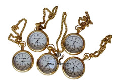AMAL Lot 5 Elgin Pocket Watches Vintage Brass Antique Collectible Student Gift