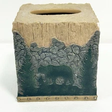 Cabelas Woodland Tissue Box Cover Ken Davis Art Rustic Cabin Decor Bears Trees