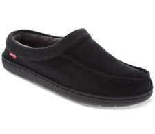 New Mens Levi's Fields Victor Faux Sherpa Memory Foam Black Slippers L 10 - 11
