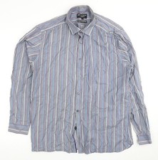 Marks and Spencer Men's Multicoloured Striped Shirt L