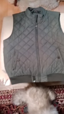 LRG LargeQuilted Green Vest Men's Full Zip Stand-Up Collar Diamond Logo Outdoor
