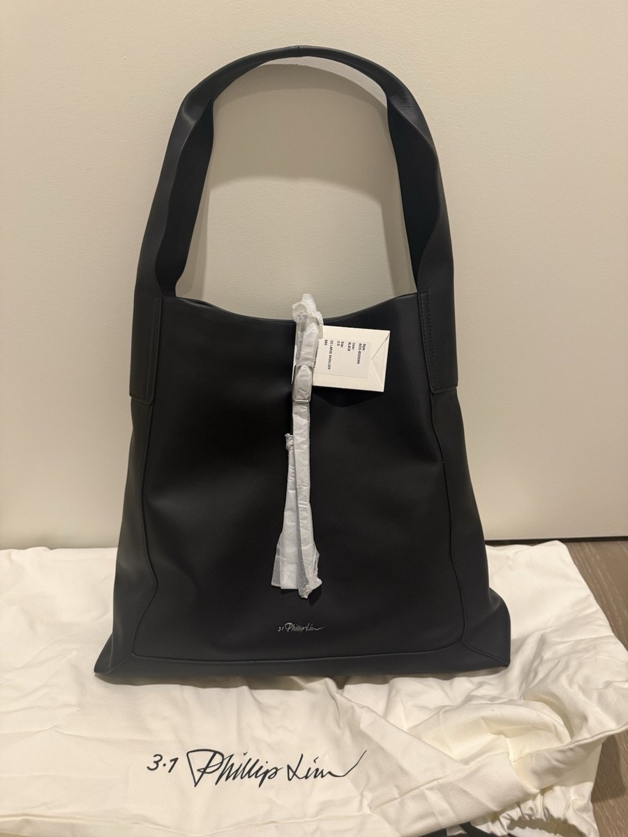 3.1 Phillip Lim Black Shoulder Bag Silver Hardware Buckle Closure