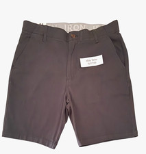 IRON CO Men's Stretch Shorts SIZE 34 Flex Waist Flat Front BLUE GREY New Tag 