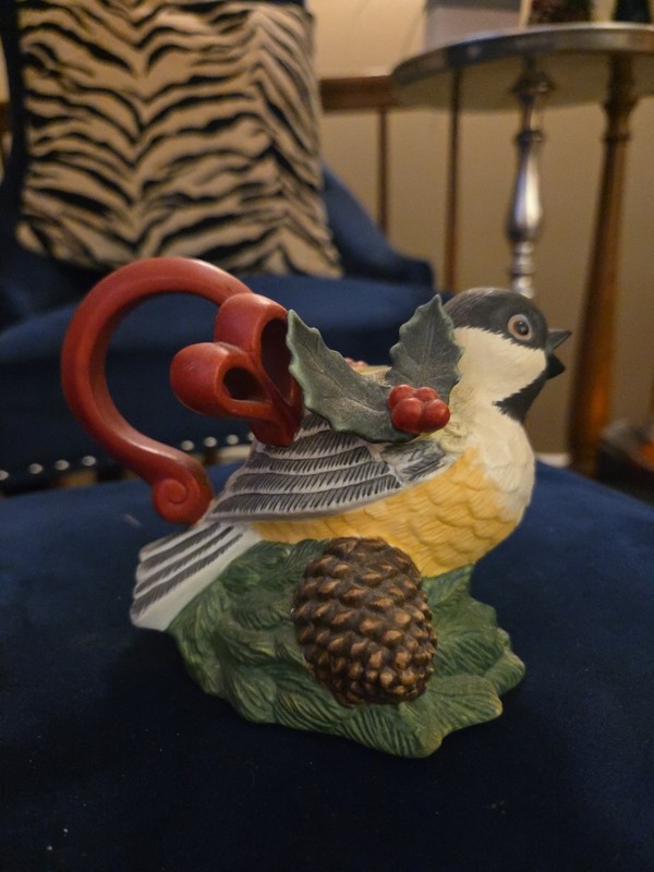 Lenox Winter Greetings Chickadee Figural Creamer,  MINT!