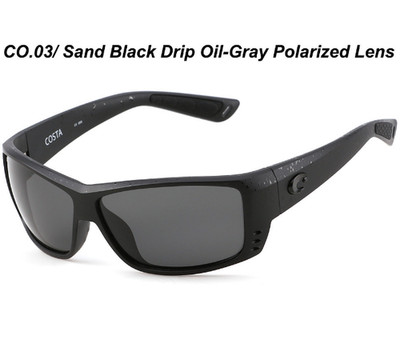 Costa Del Mar Tuna Alley Matte Earth Black Drip Oil-GrayPolarizedLens Sunglasses