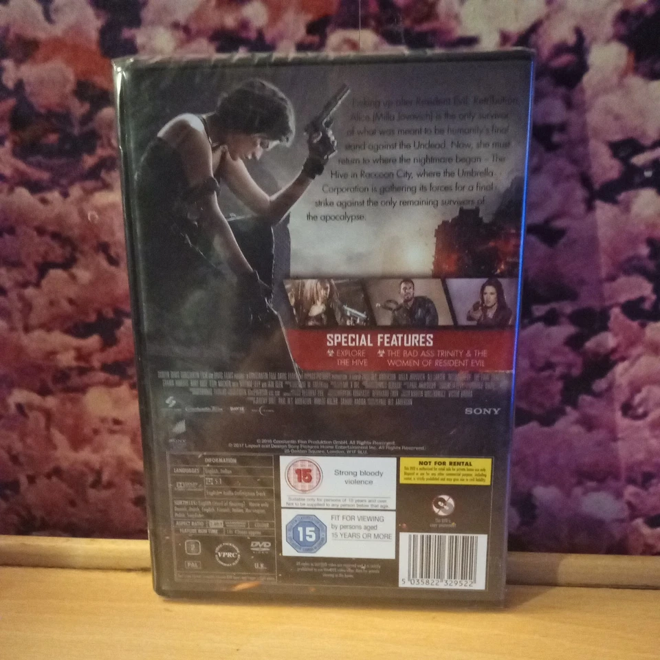 Resident Evil - The Final Chapter (DVD, 2017) Milla Jovovich, New & Sealed (15) - Image 2 of 4