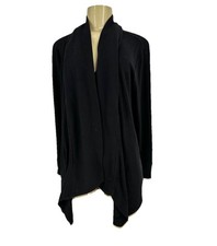 Athleta Women Small Black Pranayama Restore Wrap Cardigan Ribbed Stretchy EF11