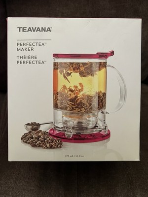 Teavana Perfectea Tea Maker 16 oz Berry Pink Coaster Drip Tray Loose Tea Lovers