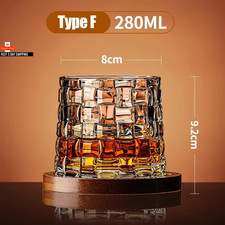 Tumbler Whiskey Glass with Base Crystal Whiskey Glasses Rotating Spinning Wine B