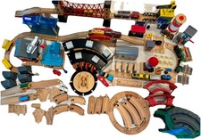 Massive Wooden Train Lot Thomas  Friends, Melissa  Doug, Brio, Track, 160 Pc