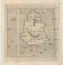 1482 Berlinghieri / Tedesco Incunabula Map of Sri Lanka - Tabula Duodecima Dasia