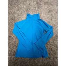 Columbia Womens Blue Quarter Zip Fleece Pullover Mock Neck Sweater Size Medium