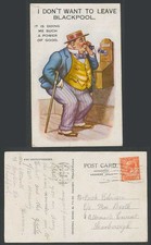 I Don't Want to Leave Blackpool, Do Me Power of Good 1926 Old Postcard Telephone