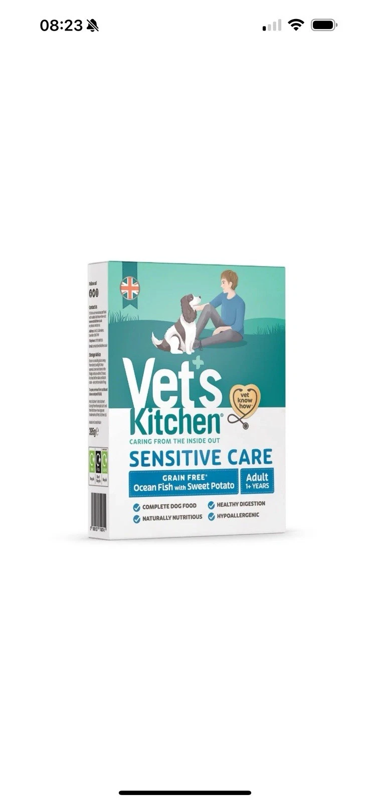 Vets Kitchen Sensitive Grain Free Dog Food Ocean Fish & Sweet Potato 395g x10