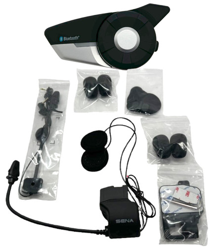 Sena 20S EVO Motorcycle Bluetooth Headset System with SC-A0318 Mic Speakers
