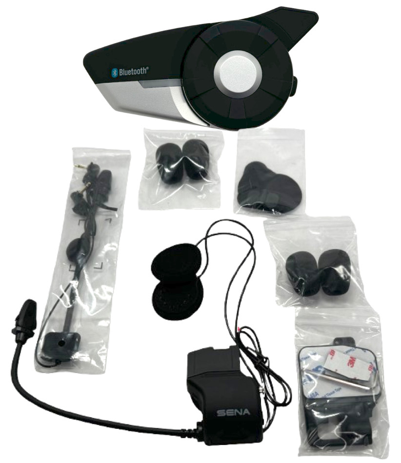 Sena 20S EVO Motorcycle Bluetooth Headset System with SC-A0318 Mic Speakers