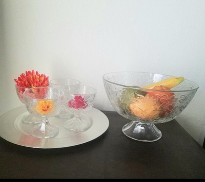 Princess House Fantasia Serving Bowl and Bowl Cups