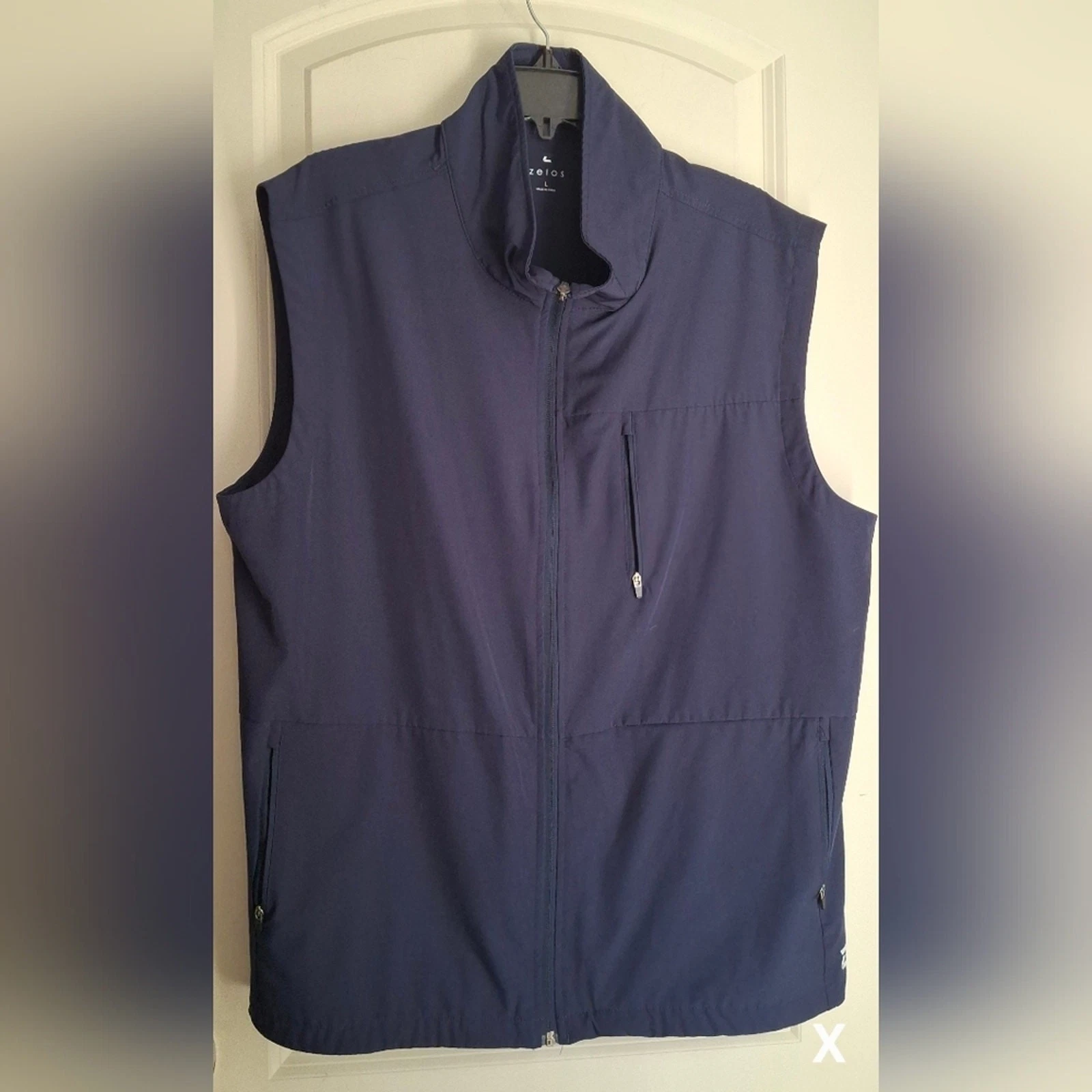 Zelos Full Zip Performance Vest Mens L Black Pockets Lightweigth Outdoors Campin