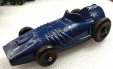 Vintage Hubley 765 Blue Race Car Model 4" Made in USA 1950s Collectible