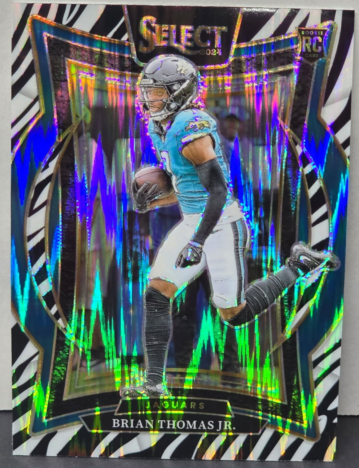2024 Panini Select Brian Thomas Jr.  Rookie ZEBRA Prizm Case Hit #91 Concourse