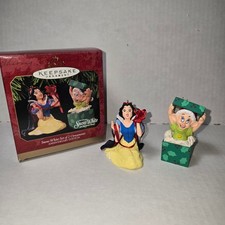 Hallmark Keepsake Snow White Set of 2 Anniversary Edition Ornaments  Dopey 