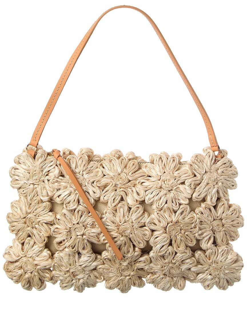 Poolside The Ravello Floral Mini Straw Pouch Womens Brown 19490₽