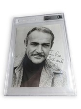 Sean Connery Signed Autograph 7X9 Photo James Bond Classic B/W BAS Auto Grade 10