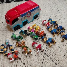 Paw Patrol Lot Figures  Bus Chase Sky Marshall Rubble Zuma Rocky Rex Tracker 
