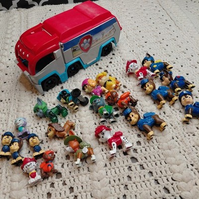 Paw Patrol Lot Figures & Bus Chase Sky Marshall Rubble Zuma Rocky Rex Tracker +