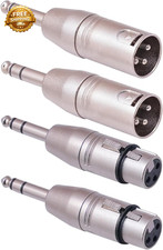 1/4 to XLR Adapter 4 Pack1/4 TRS to XLR 2 Pair 2Pcs Male to Male and 2Pcs